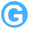 Logo for David Grunwell with a white G slightly off center to the lower left in a sky blue circle.